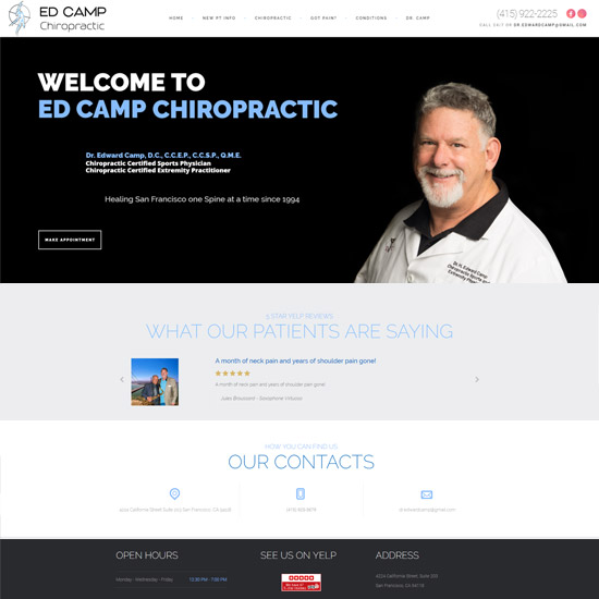 Ed Camp Chiropractic Website